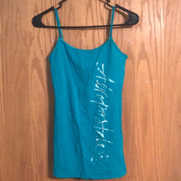 Aeropostale turquoise spaghetti strap tank top - Picture 1 of 4